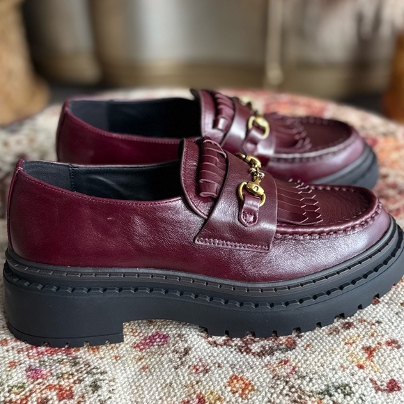 Cherry burgundy  Leather Shoes loafers comfortable shoes - Picture 10 of 10